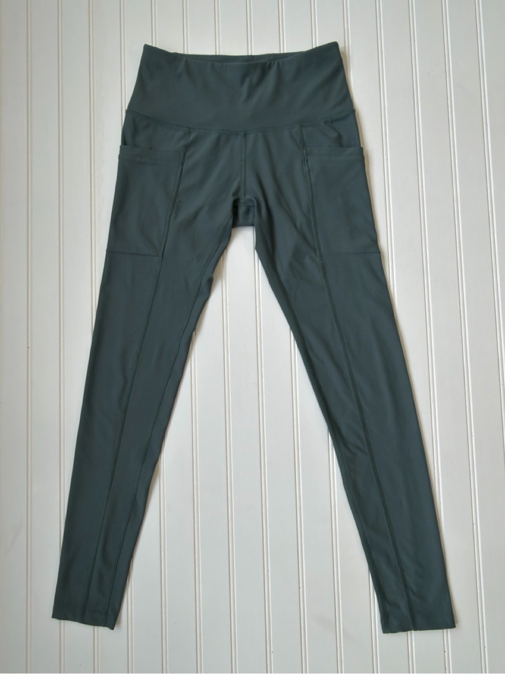 Apana Smoky Teal Women’s Leggings Size XS Mid Rise Side Pockets